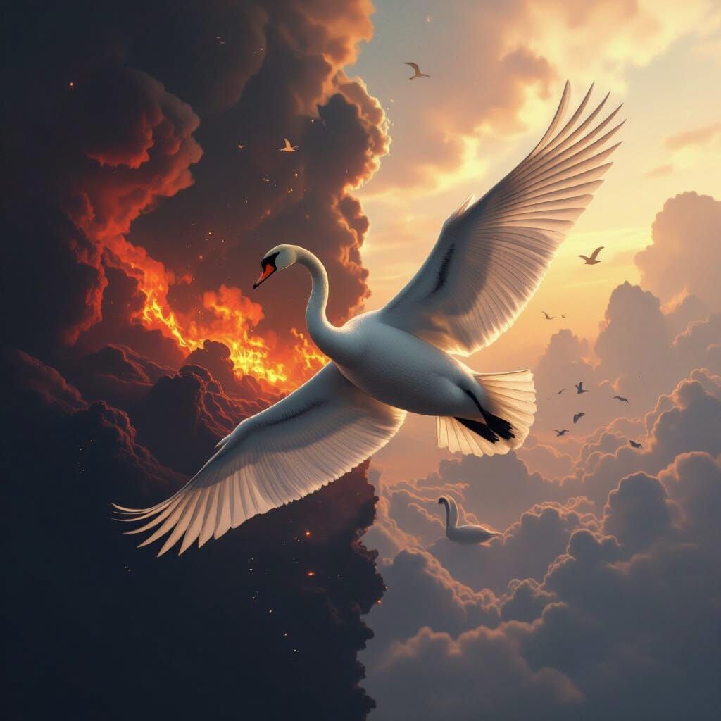 Swan in a Divided Sky: Fire and Serenity