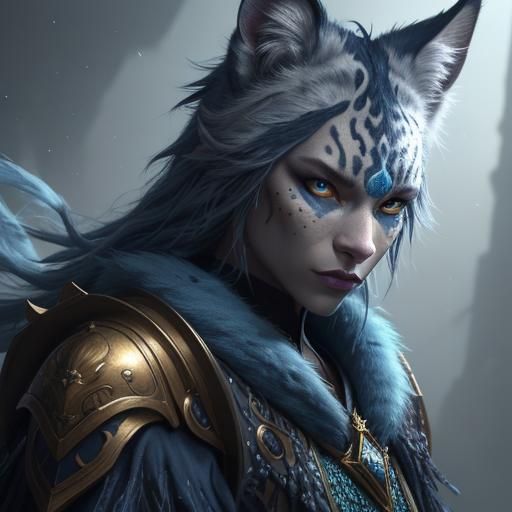 Lynx in Blue Clothing: Fantasy Concept Art