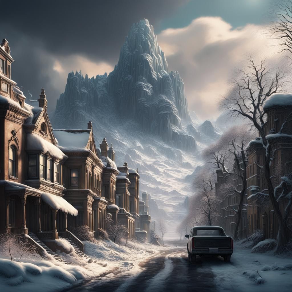 Quiet After Snowstorm: Epic Digital Matte Painting
