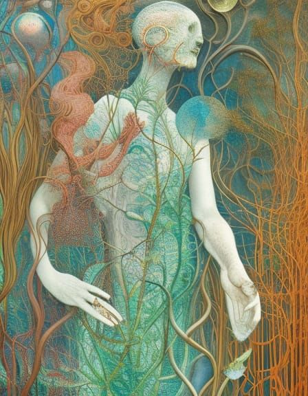 Madness in a Glass Forest: Detailed Wood Art