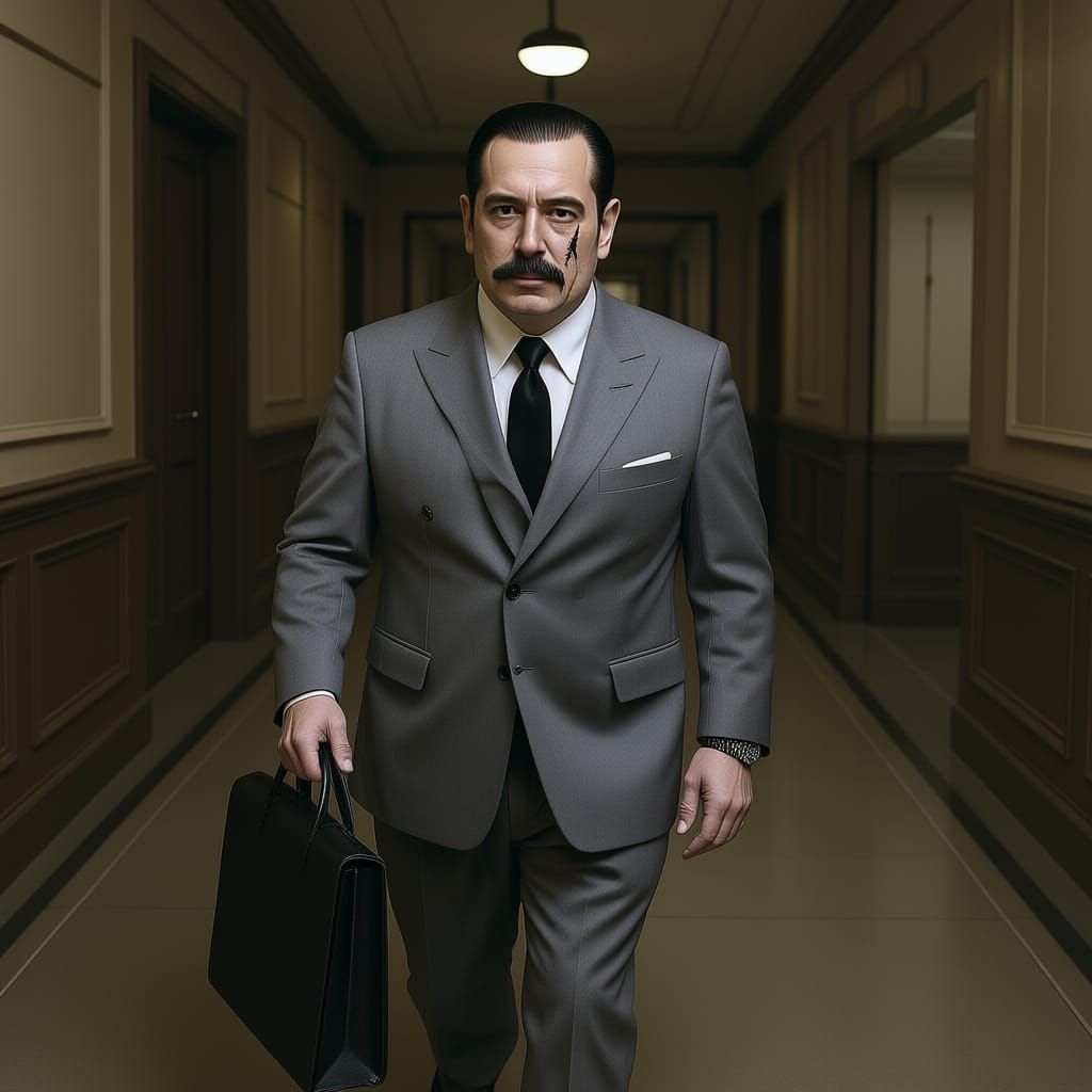 1930s Chauffeur in Uniform, Cinematic Film Still