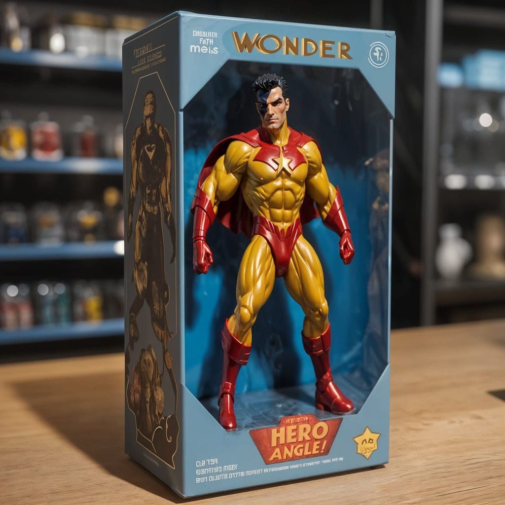 Heroic Wonder Man Action Figure in Gold and Red