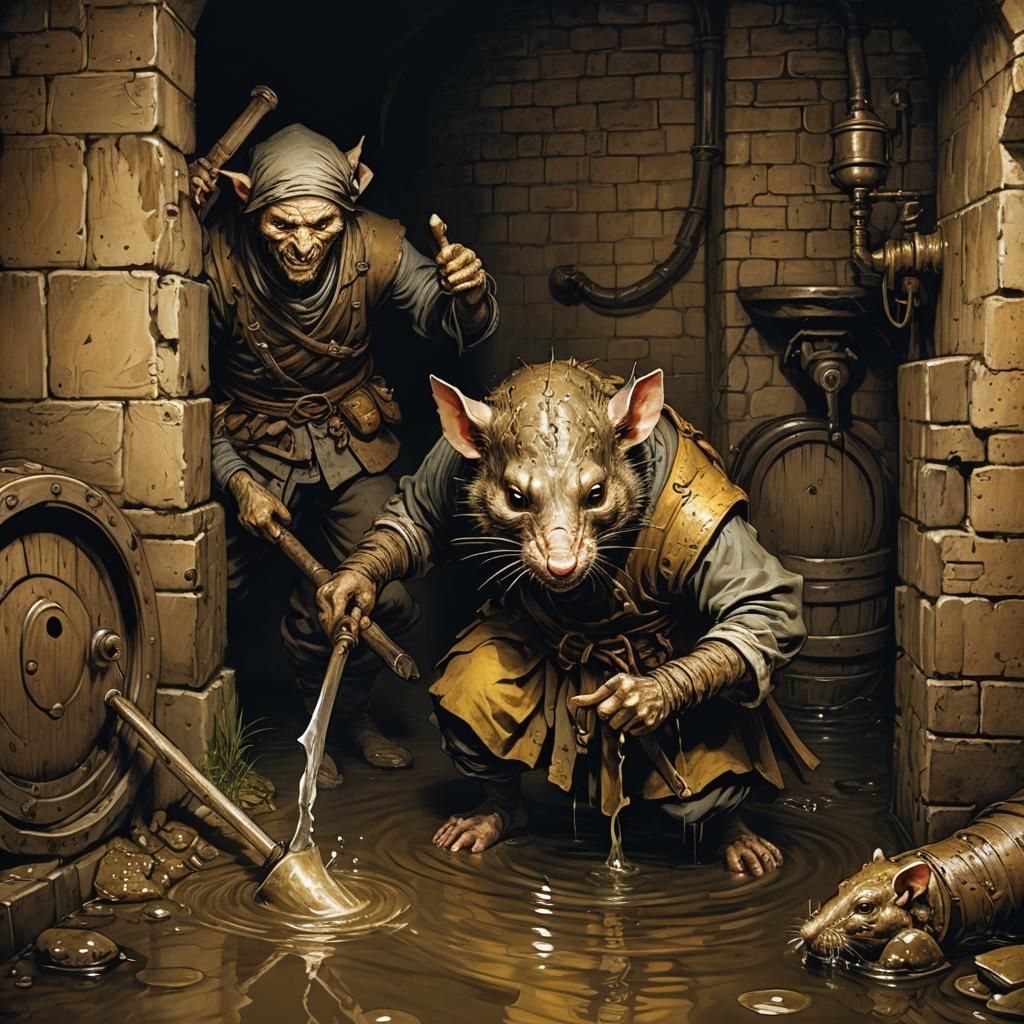 Ratman Ninja Sewer Ambush in Dutch Masters Style