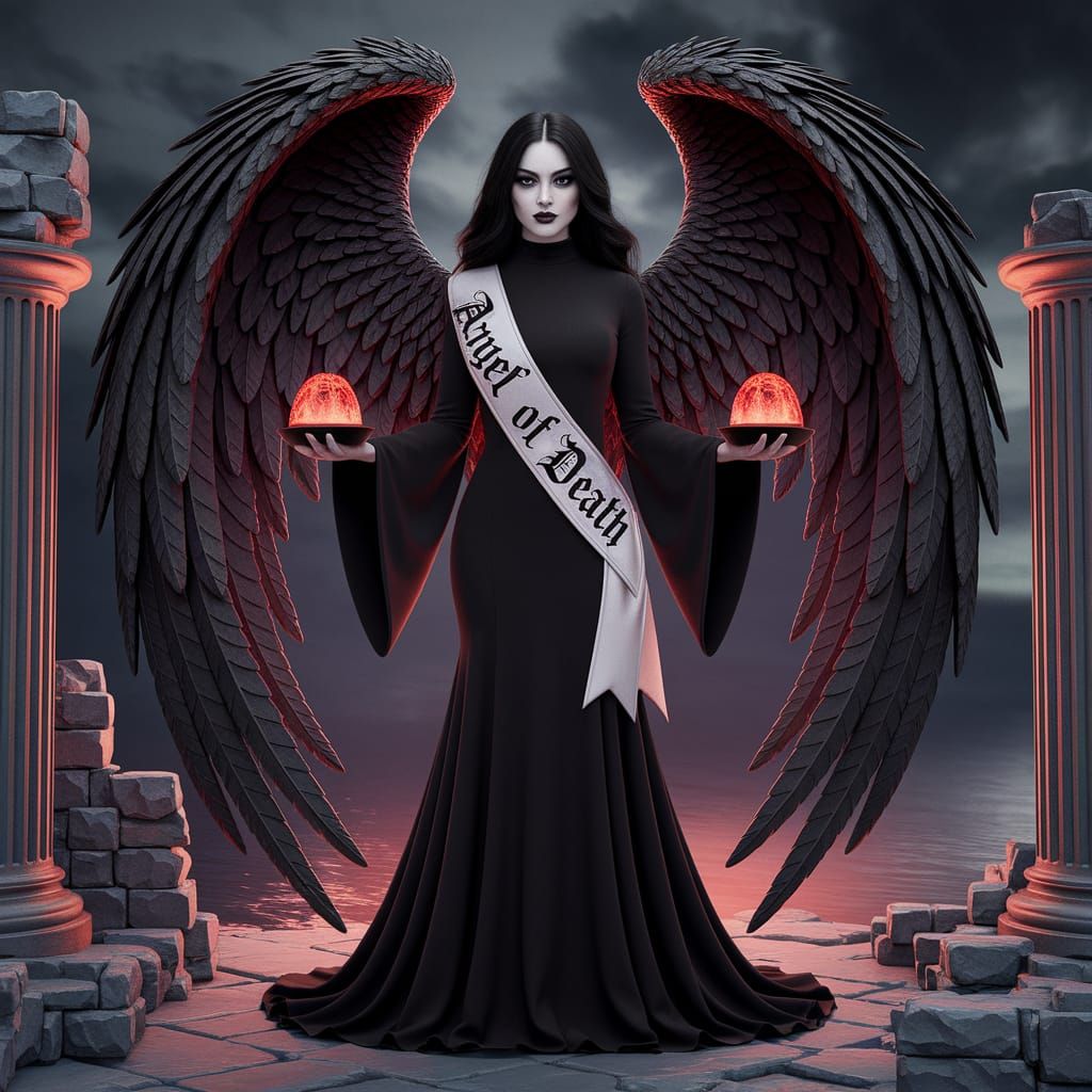 Gothic Angel of Death in Dark Fantasy Style