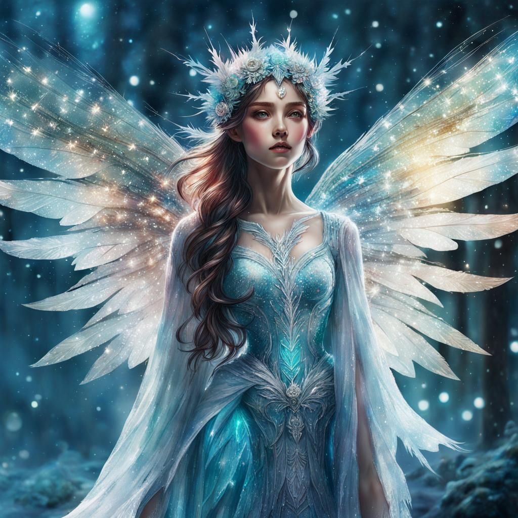 Gorgeous Frost Fairy in Fantasy Forest