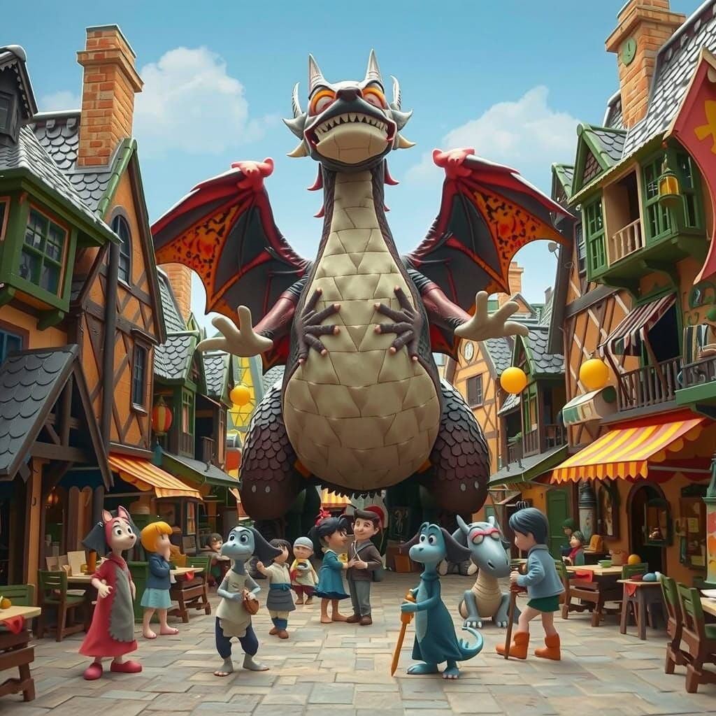 Intricate Claymation Village Revealed through Macro Lens