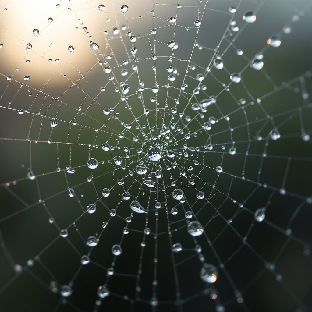 Crystal Web Glistens with Morning Dew