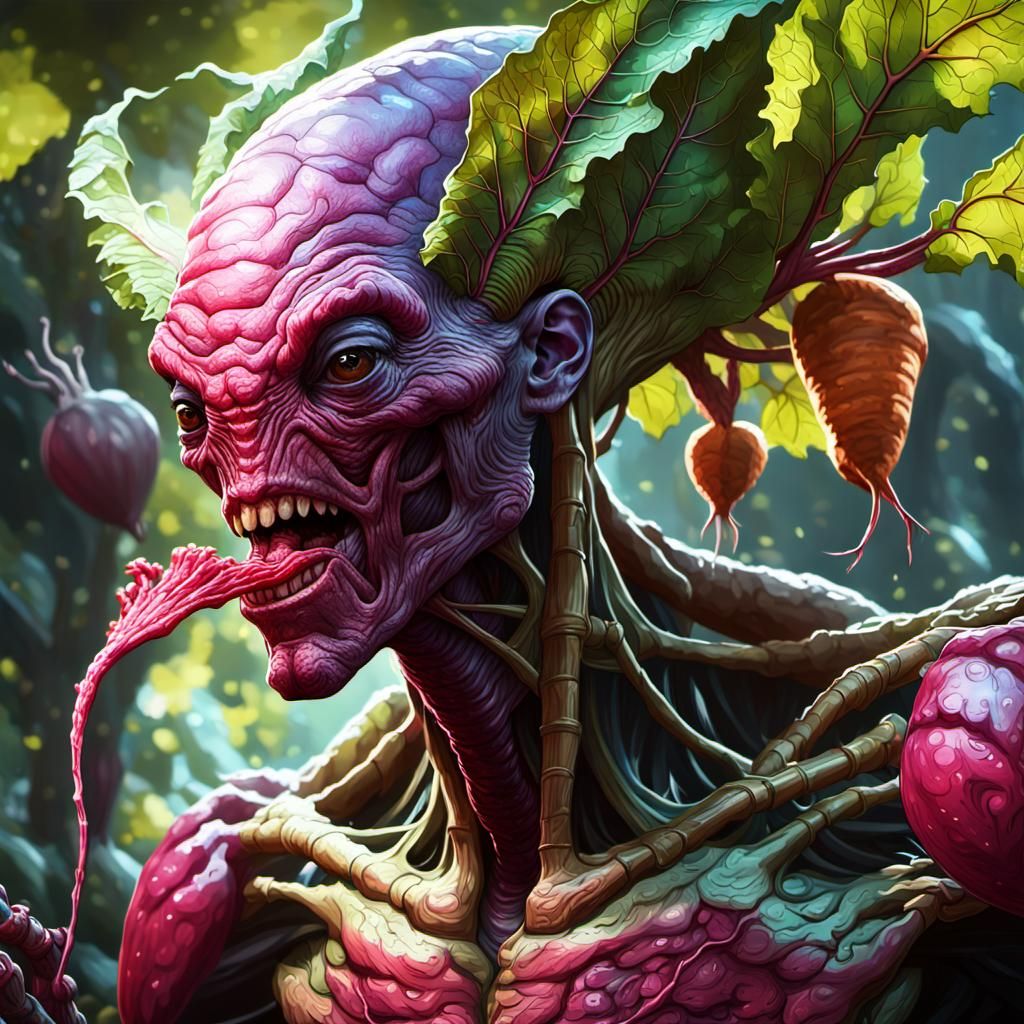 Otherworldly Beings Enjoy Beets: Alphonse Mucha-Inspired Por...