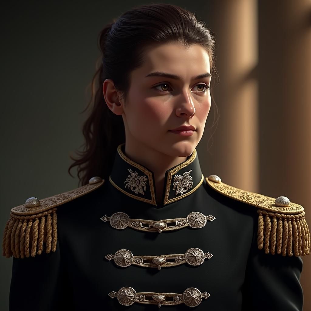 Victorian Naval Captain Portrait in Art Nouveau Style