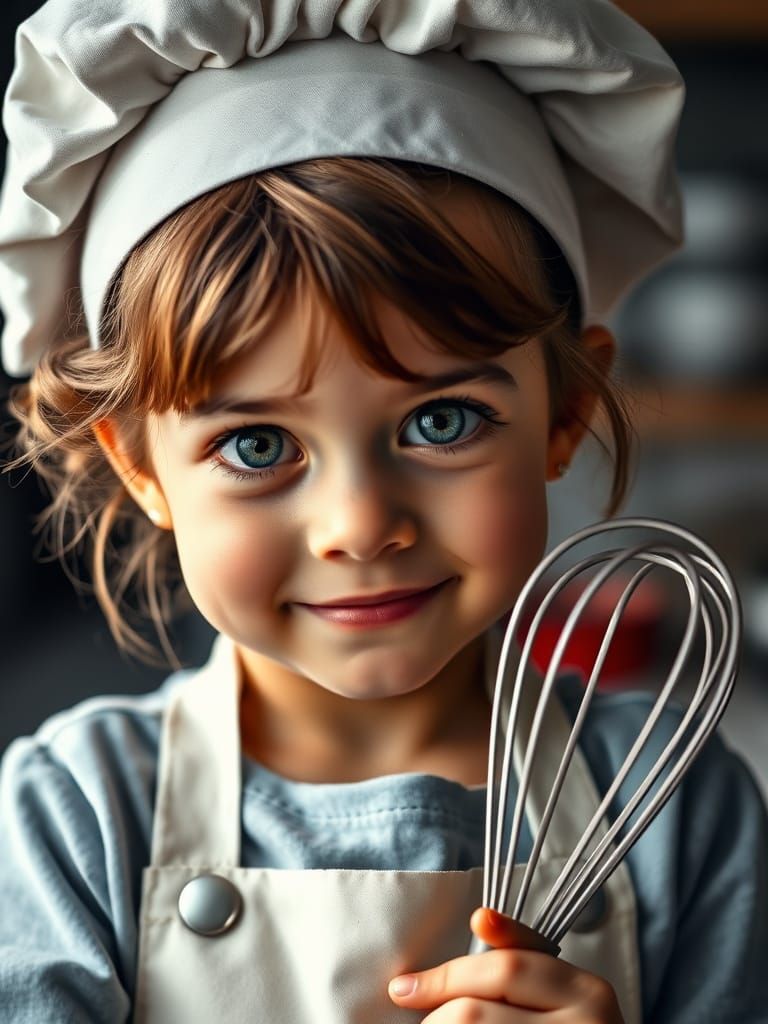 Young Chef Girl in Photorealistic Style