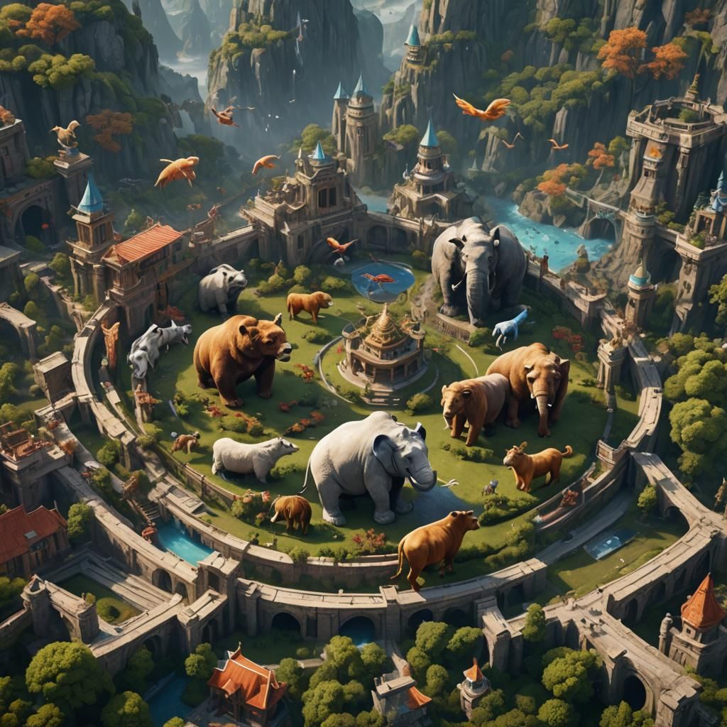 Animal Olympics: Detailed Fantasy Concept Art