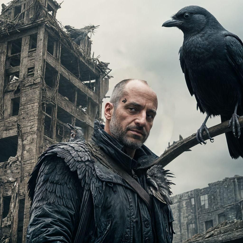 Birdman Portrait in Post-Apocalyptic Setting