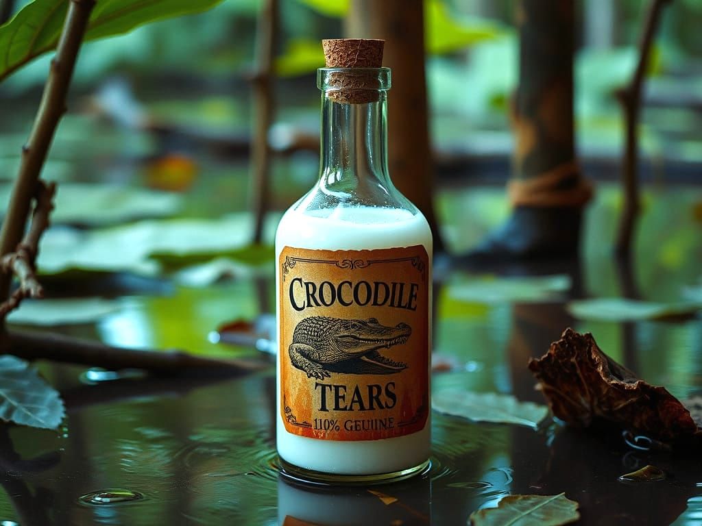 Medieval Fantasy Oil Painting of a Crocodile Tear Bottle in ...