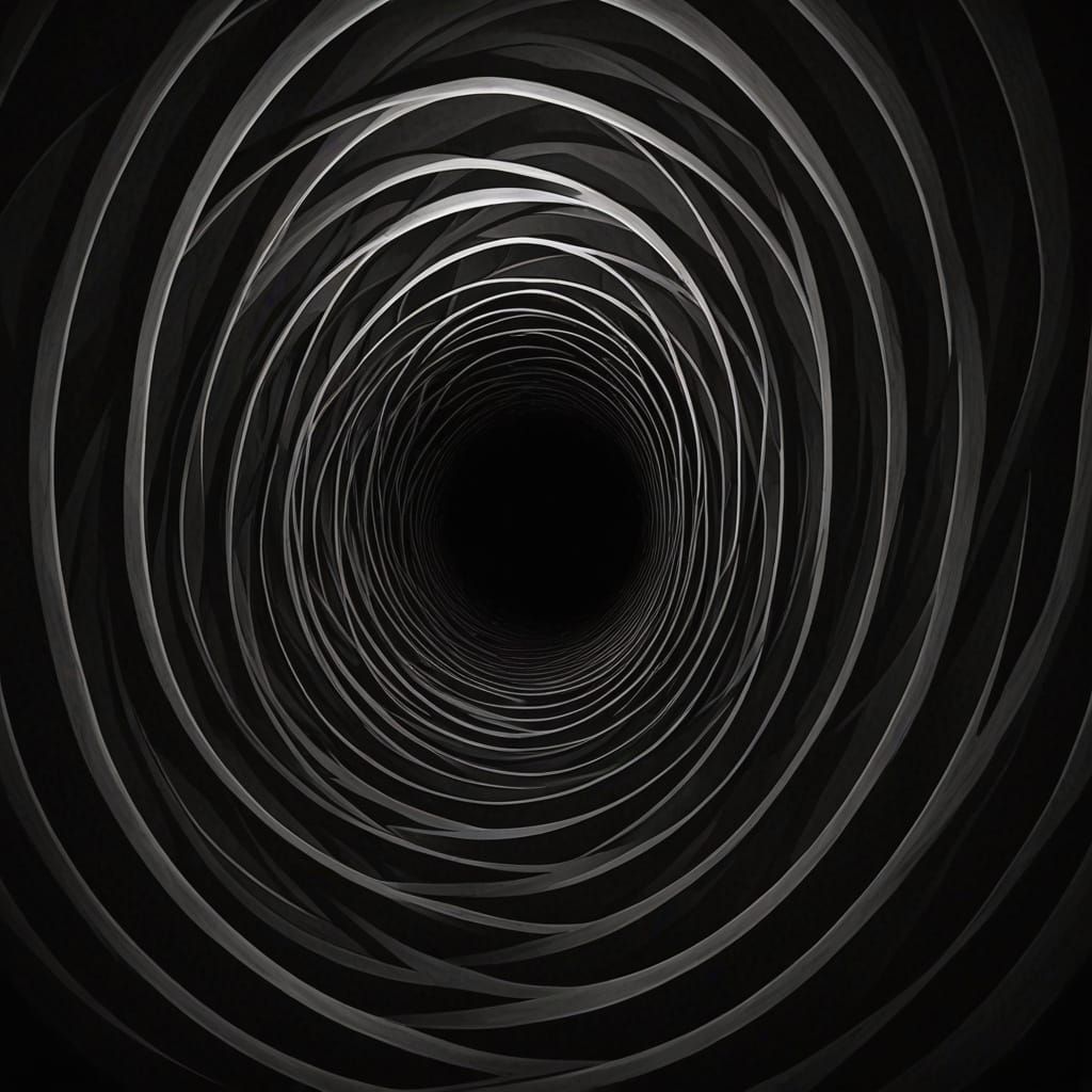 Dark Nightmare Optical Illusion with Curved Angles