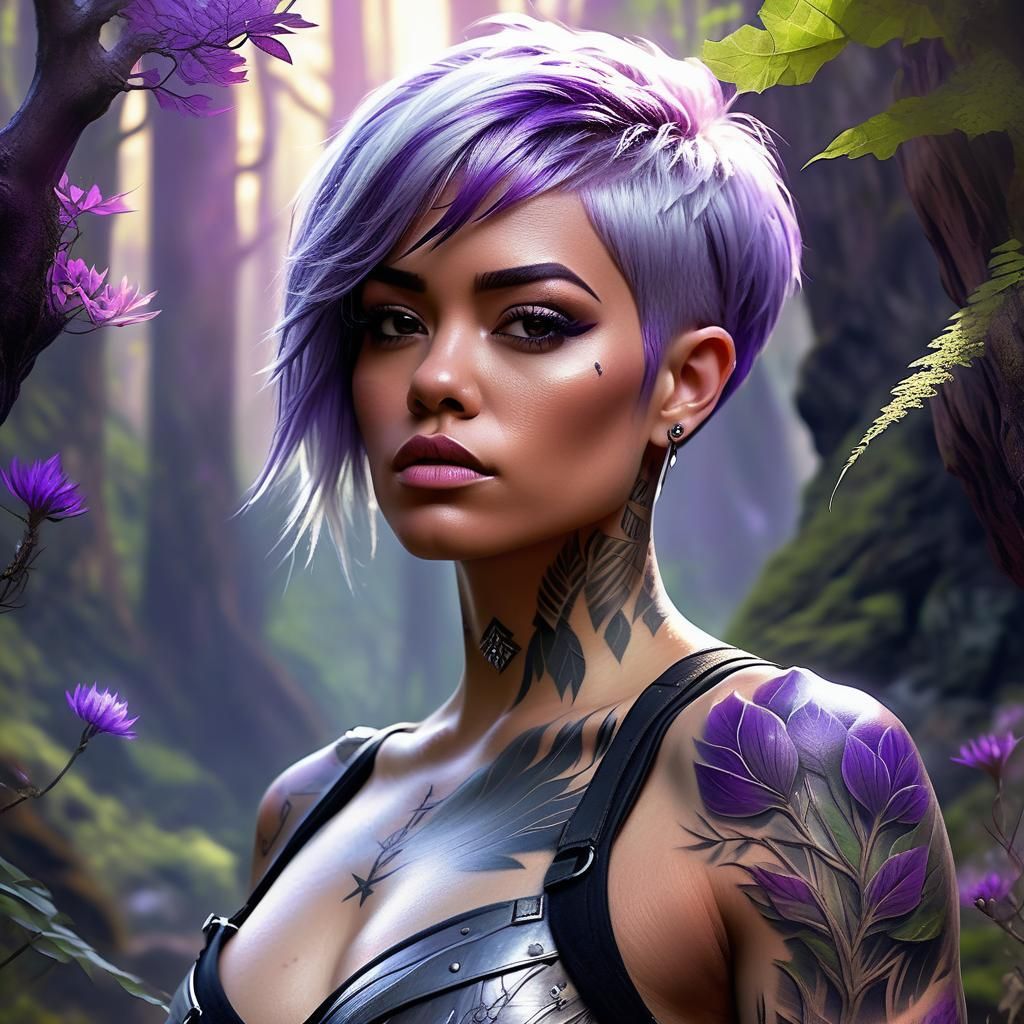 Fantasy Girl in Magical Forest: Digital Art Portrait