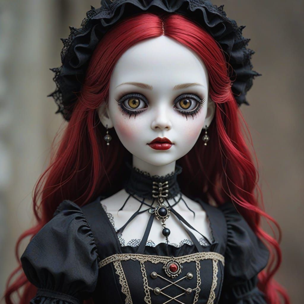 Gothic Doll Awakens: A Dark Fairytale