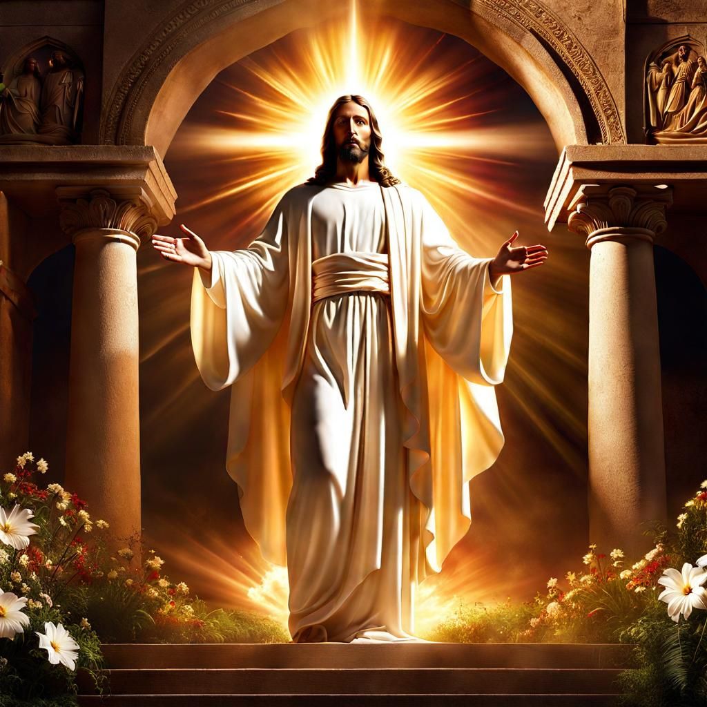 Radiant Jesus Christ Resurrected: Photorealistic Digital Art