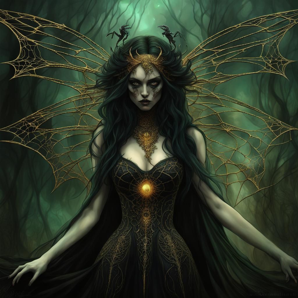 Cursed Crystal Fairy with Black Wings