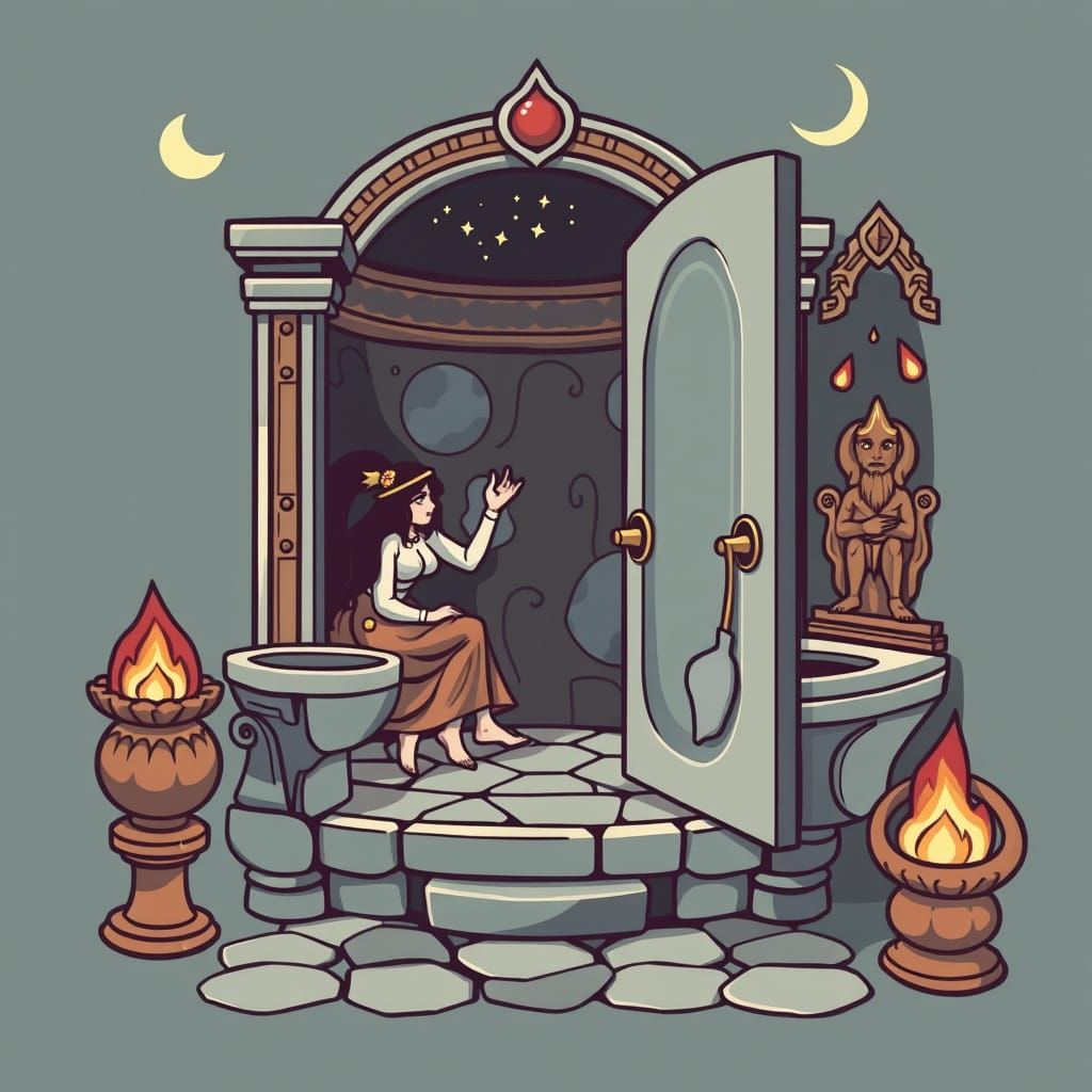 Divine Cosmic Restrooms in Ancient Mythology