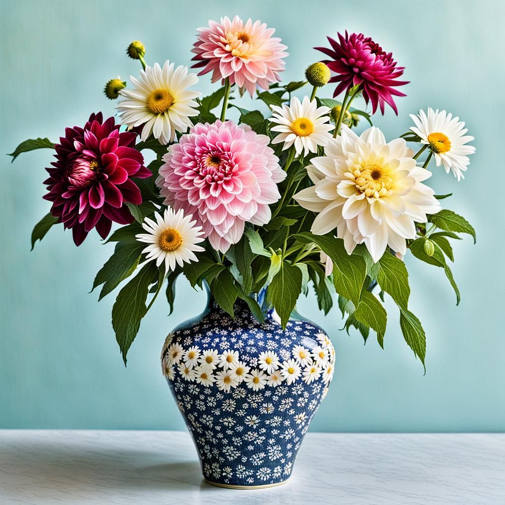 Floral Still Life: Vase of Summer Flowers