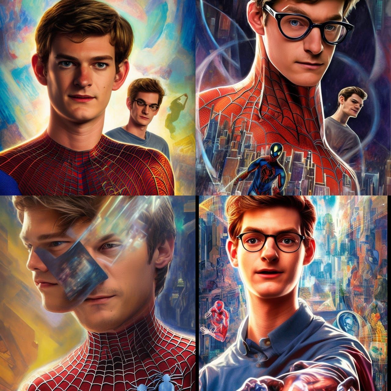 Peter Parker Hyper-Detailed Portrait in Comic Art Style