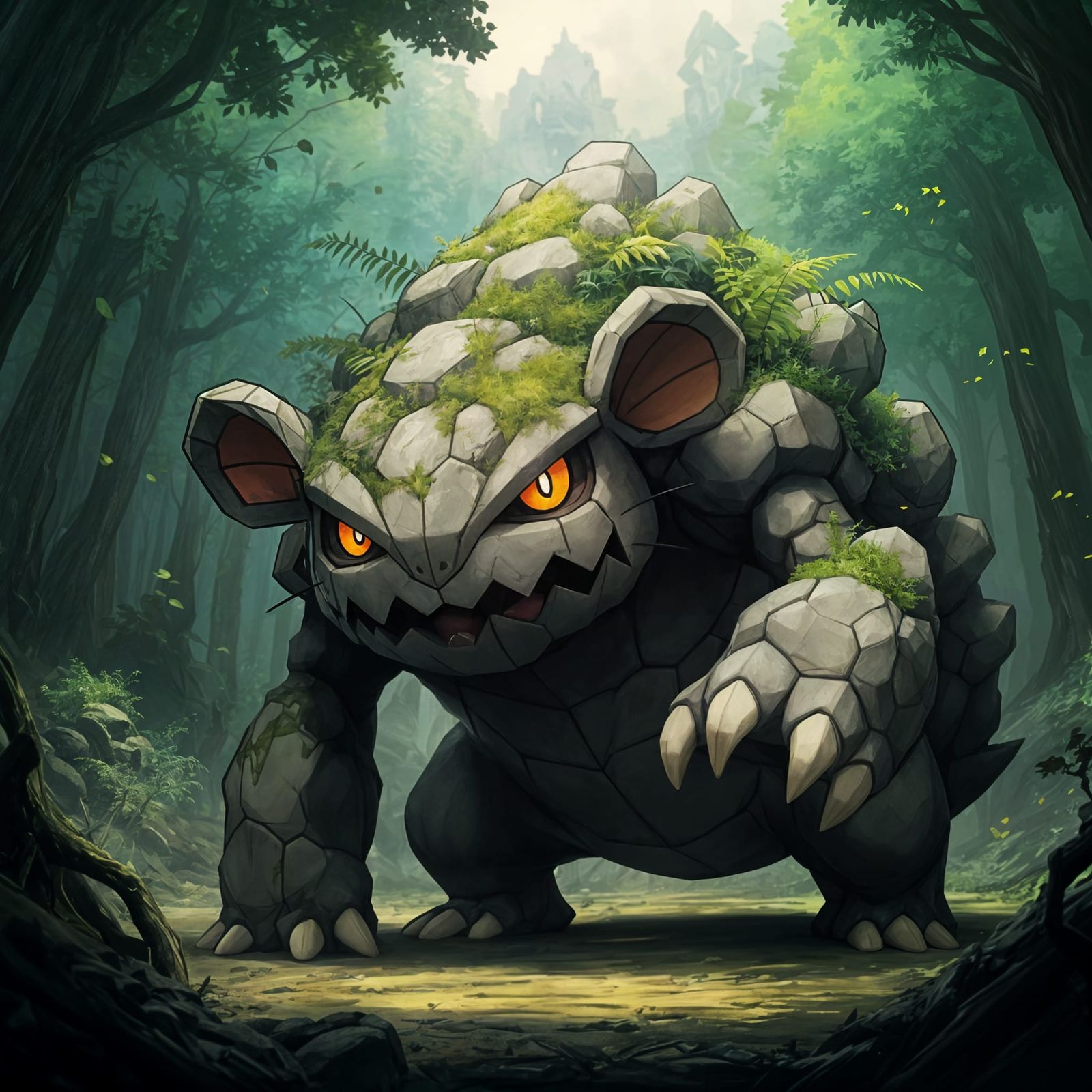 Rattata and Golem Hybrid Pokemon Creation