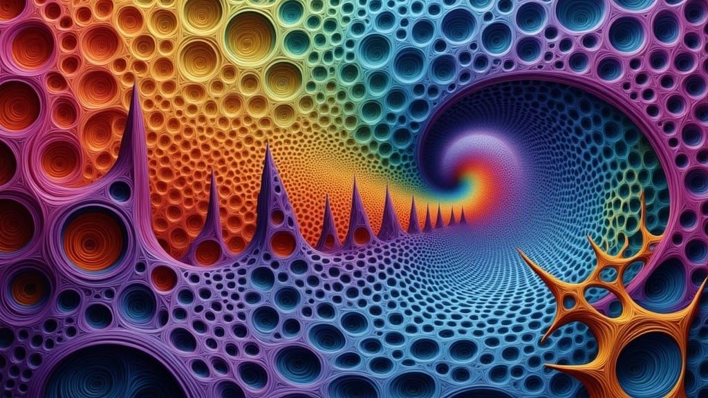 Fractal Tapestry in Cyberpunk Aesthetic