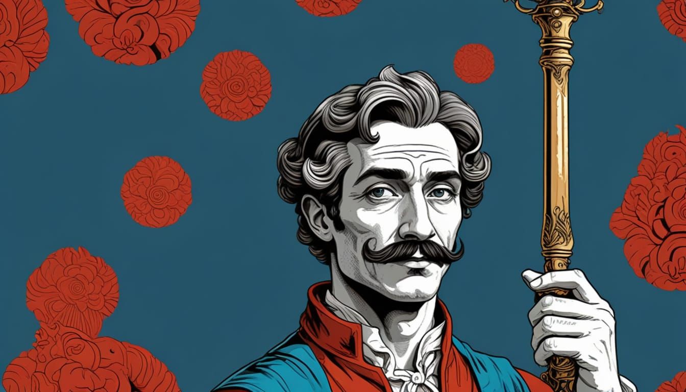 Mario Rococo in Minimalist Science Fiction Style