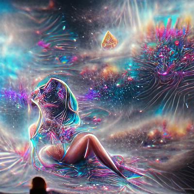 Holographic Cosmic Astral Illustration by Pablo Amaringo