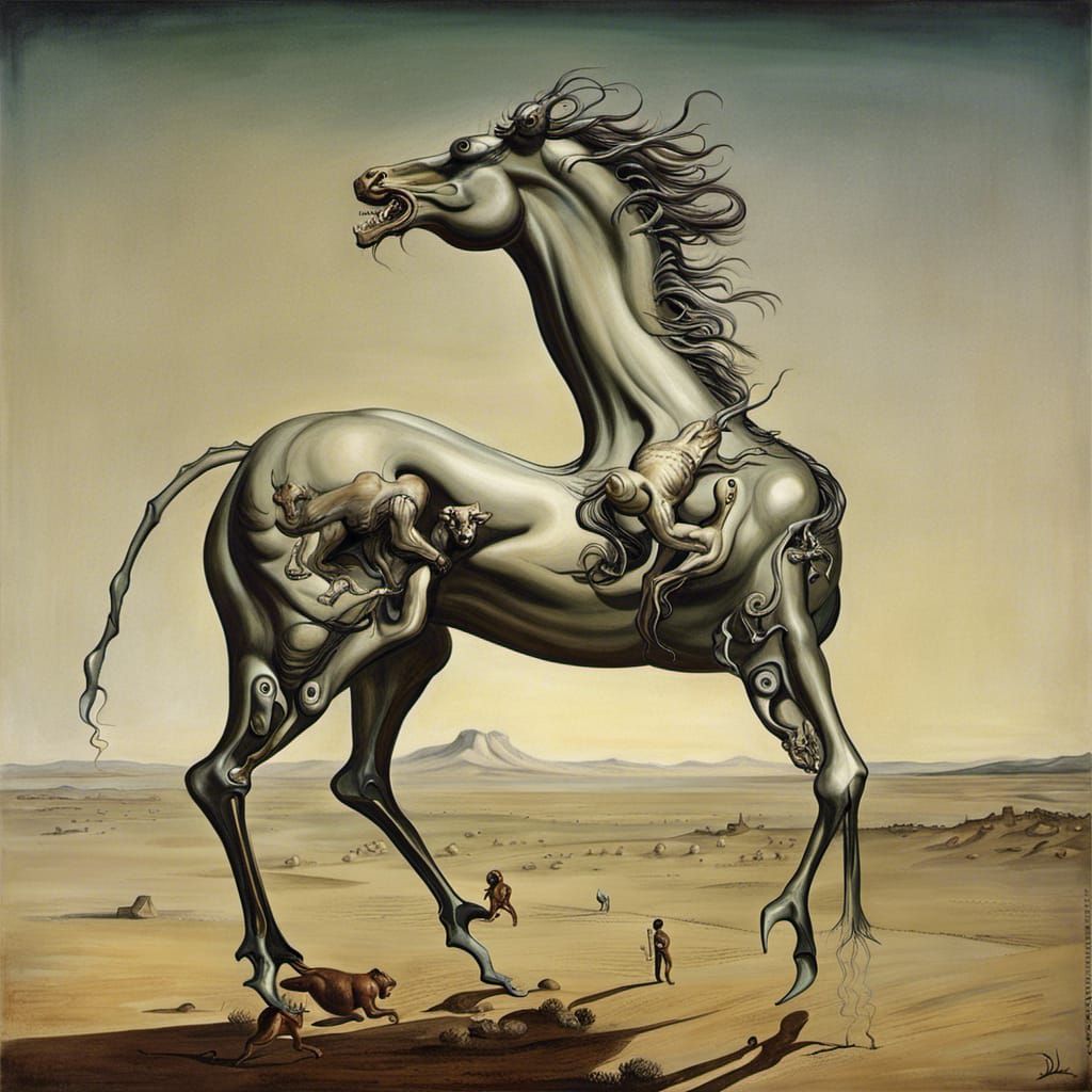 Surreal Human-Horse Chimera in a Surrealist Style