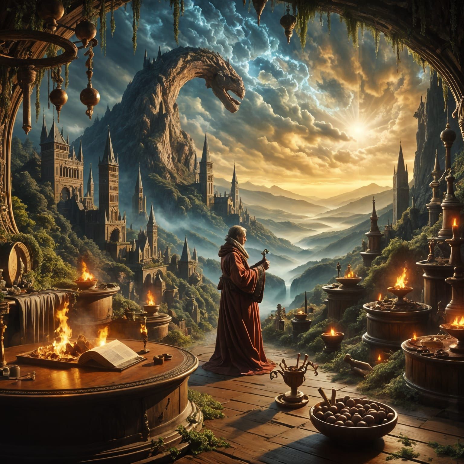 Abstract Swirling Composition in a Unique Style