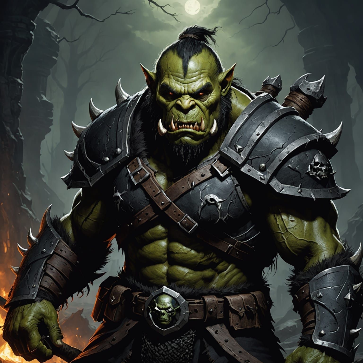 Orc Emerging from the Darkness