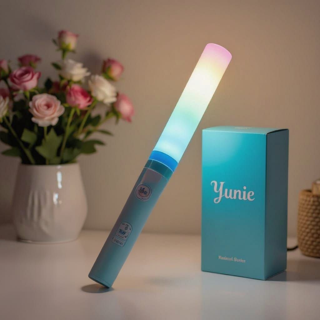 Cute Pastel Kpop Lightstick with "Yunie"