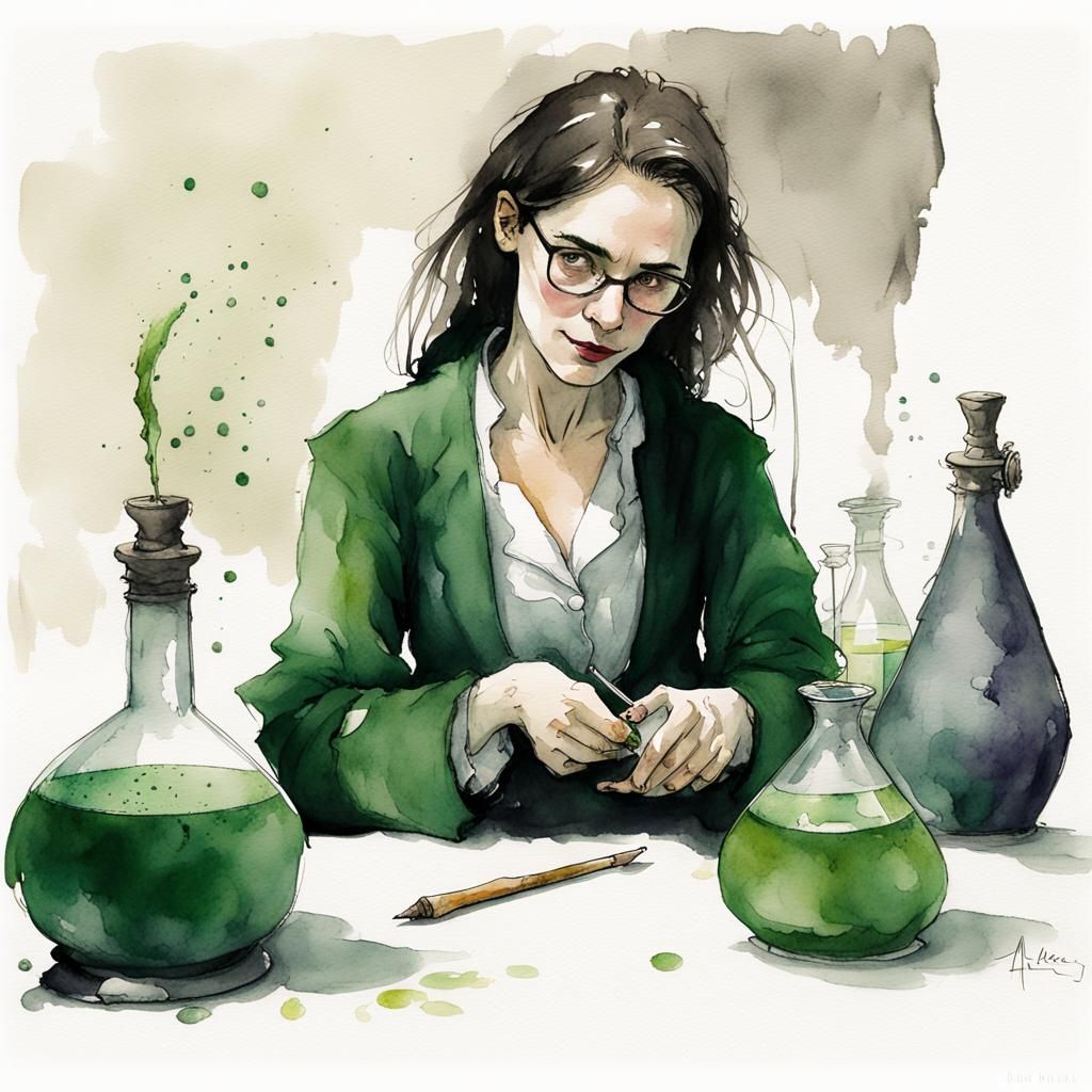 Humorous Slytherin Student in Potions Class