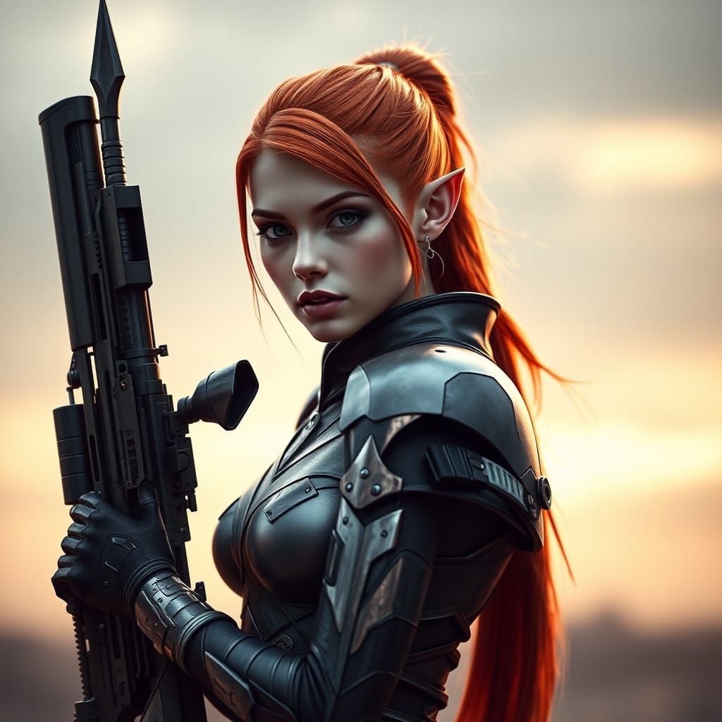 Ethereal Eldar Warrior in Cyberpunk Armor