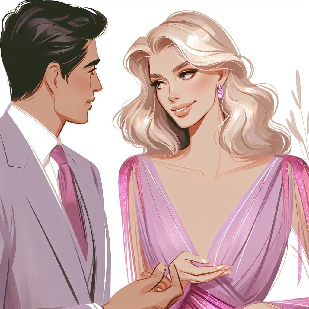 Elegant Lilac and Magenta Conversation Scene