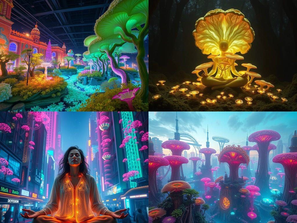 Mycelium Gardens for Quantum Meditation