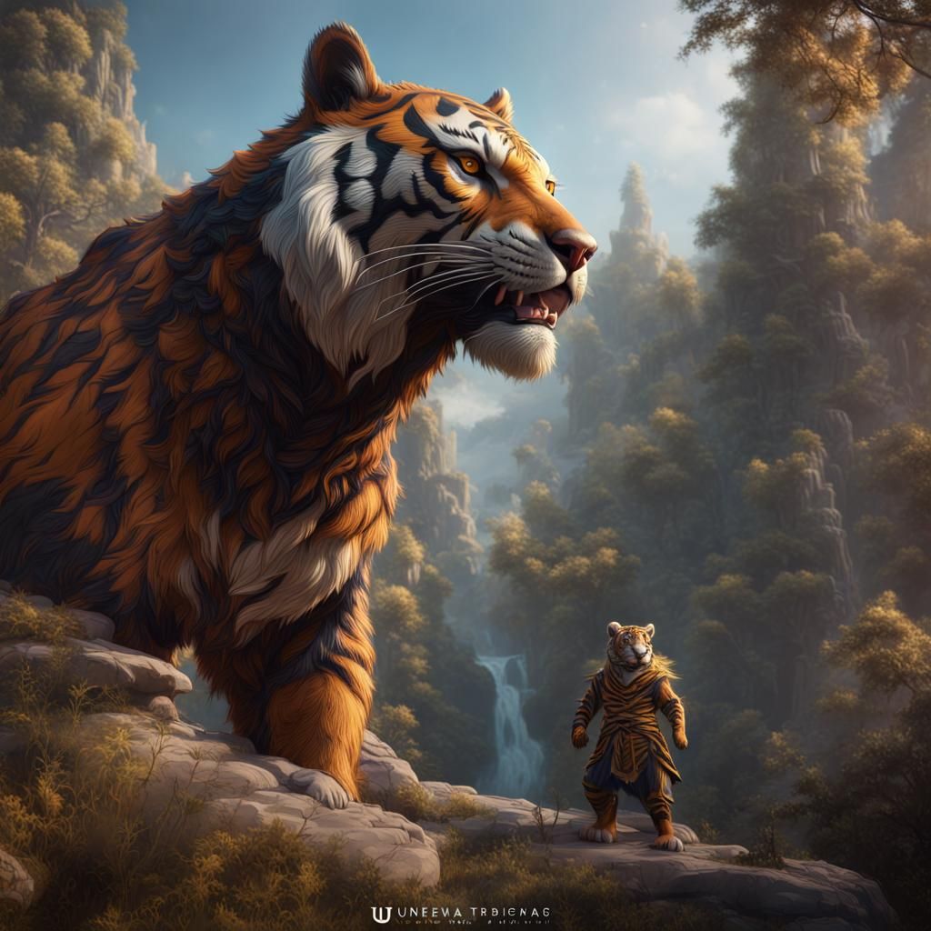 Half Bear Half Tiger Fantasy Concept Art