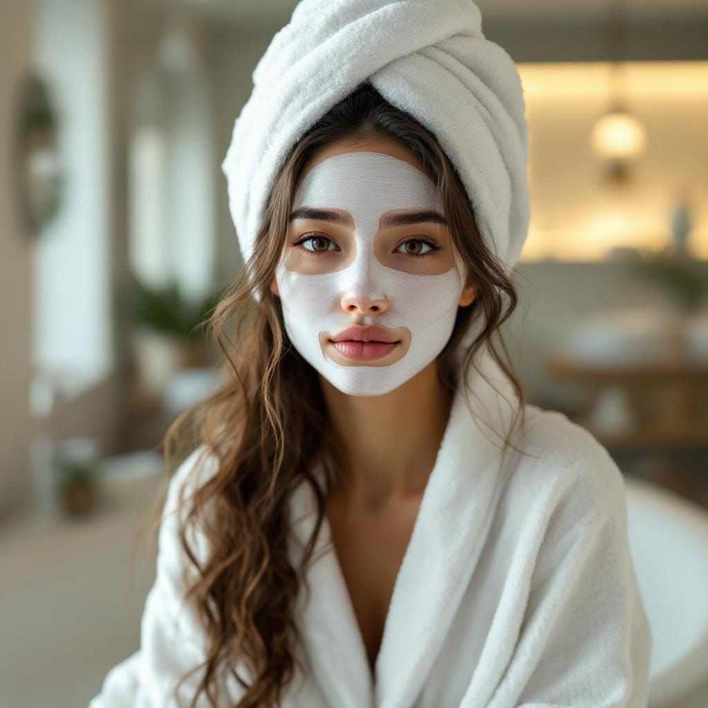 Woman in Spa Inspired by Hyperrealism