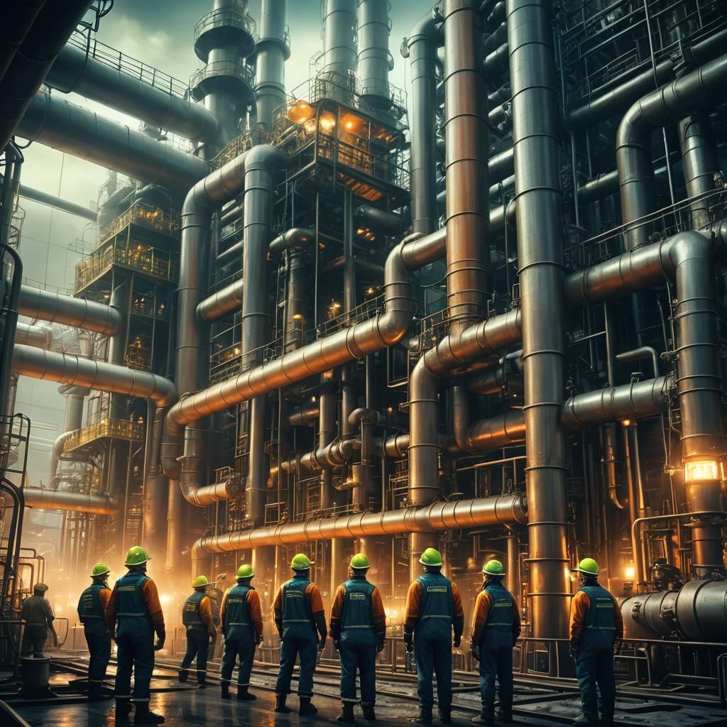 Industrial Fantasy: Oil and Gas Refinery Concept Art