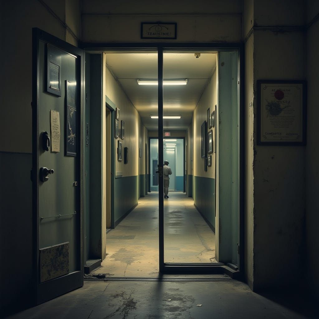 Surreal Scene of Captivity and Passing Time