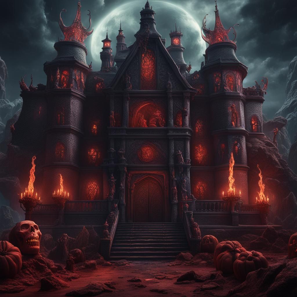 Demonic Servants Advertisement in Detailed Matte Painting St...