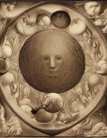 Human Consciousness Visualization in Da Vinci Style