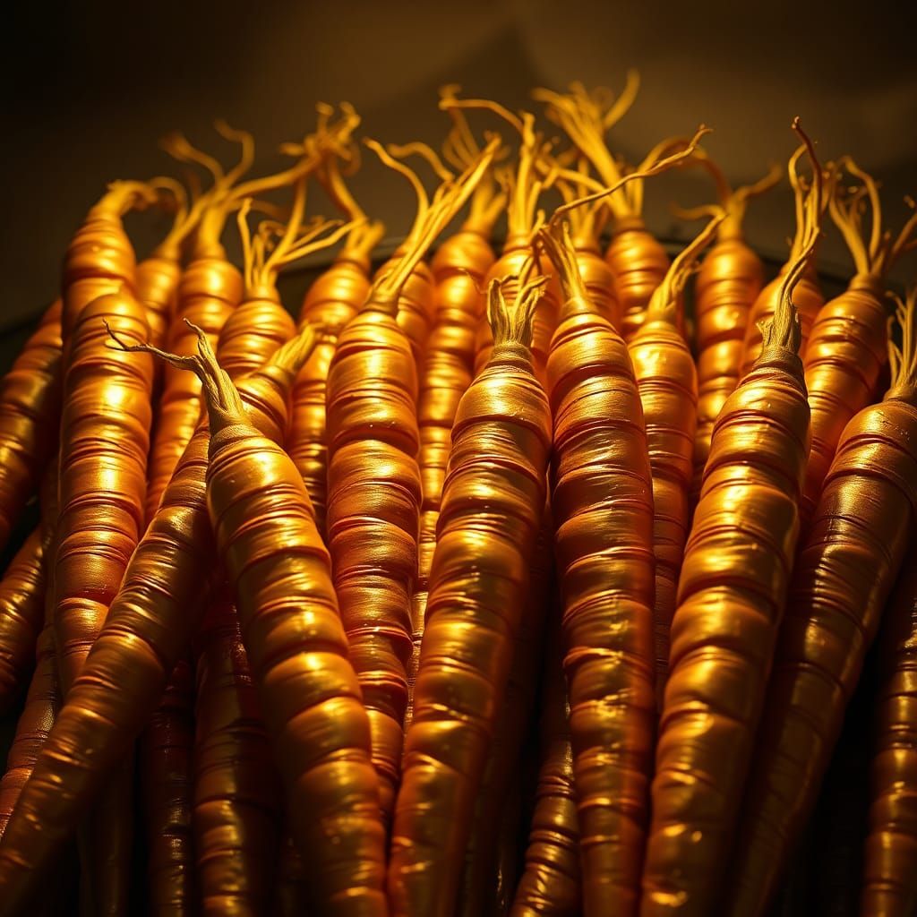 Golden Carrots in Sci-Fi Still Life