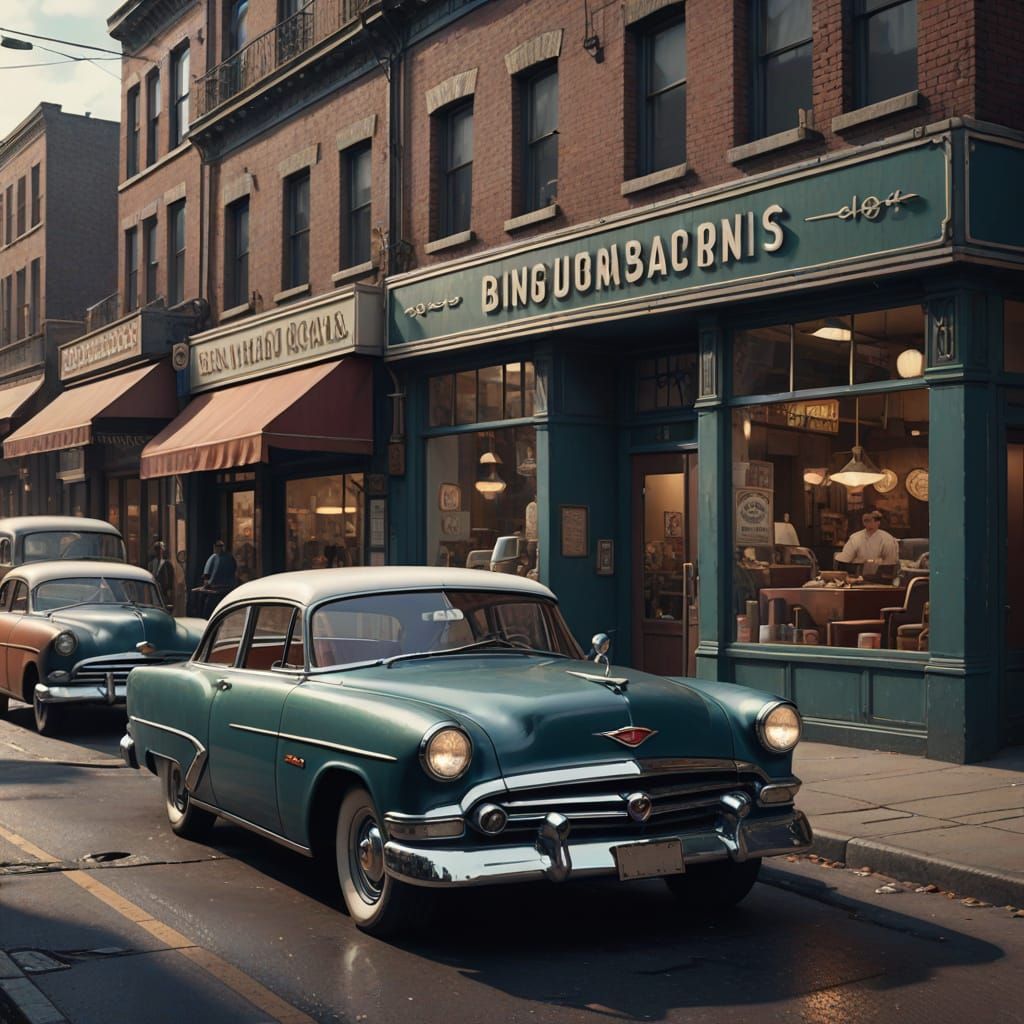 1950s Men's Fashion: A Stylish Urban Scene