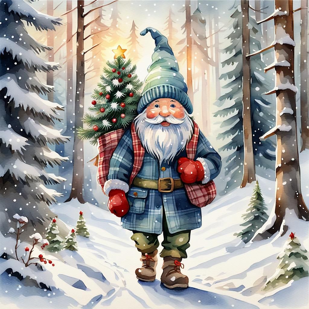 Gnome Brings Christmas Spirit to Winter Wonderland