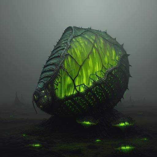 Primeval Cocoon in Dark Fantasy - Hyper-Realistic Matte Pain...