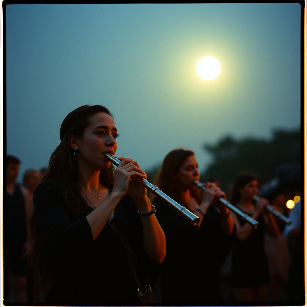Moonlit Flute Band: Cinematic Film Still