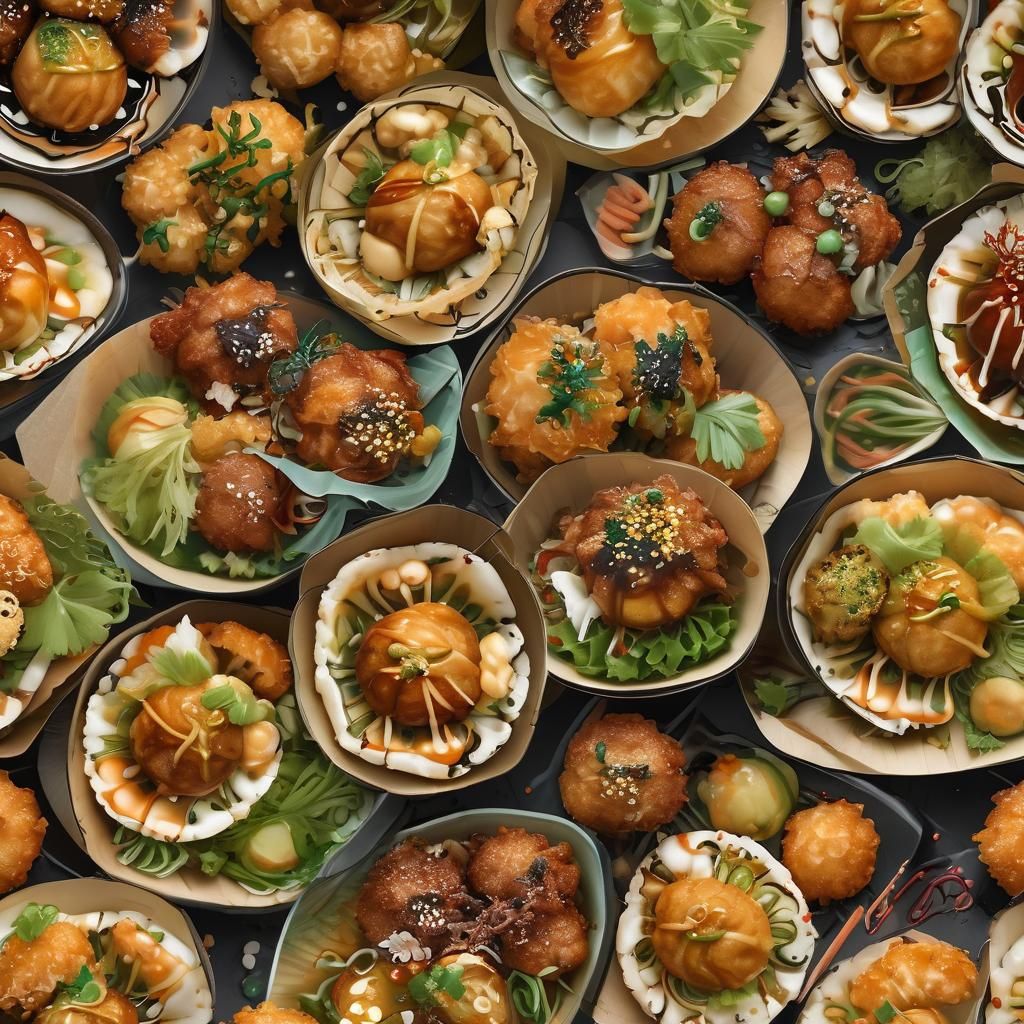 Takoyaki  are savory Japanese balls.