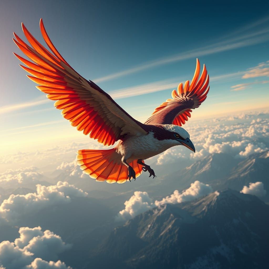 Fantastical Bird soars over Canadian Landscape in Vast Color...